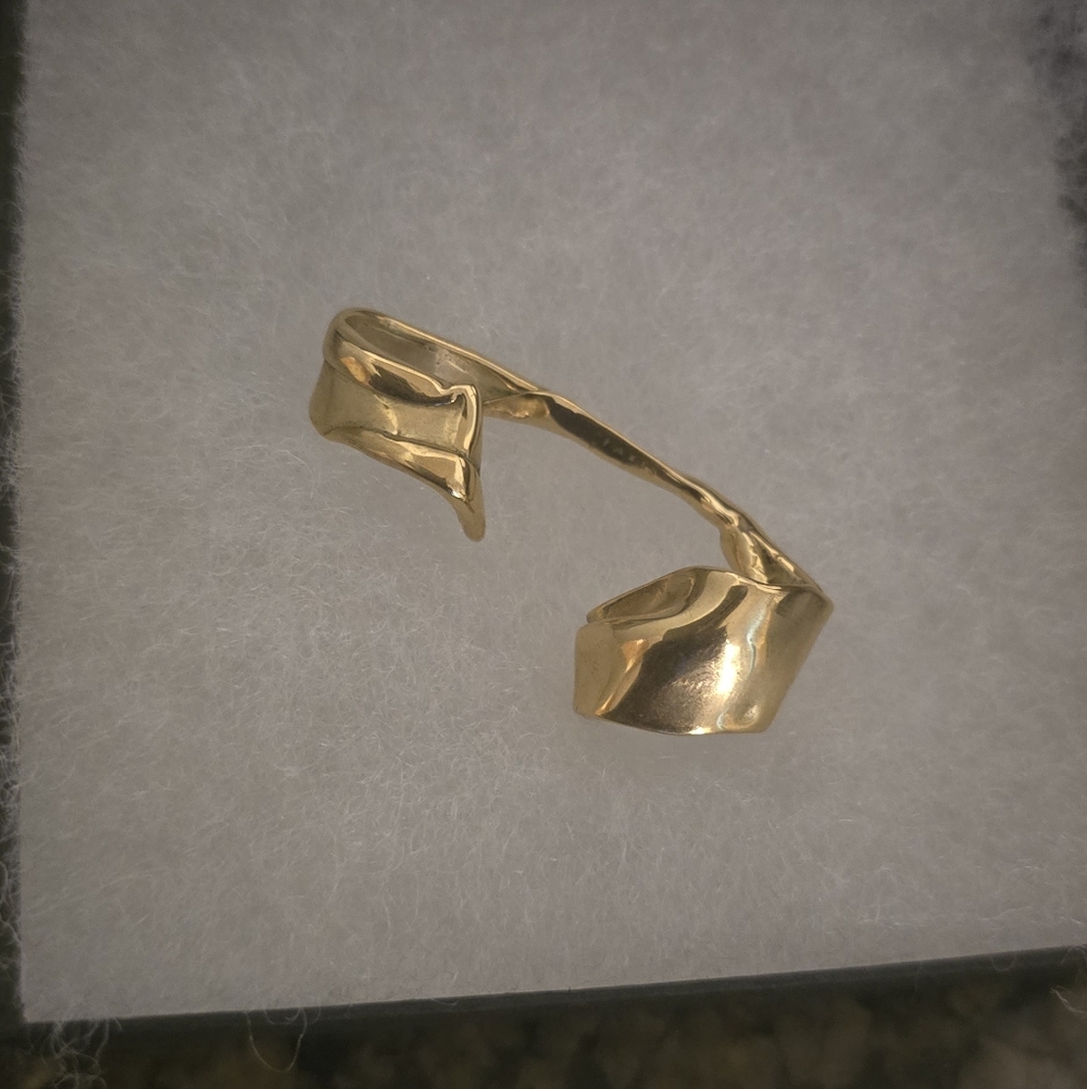 Gold-Tone Sculptural Cuff Earring